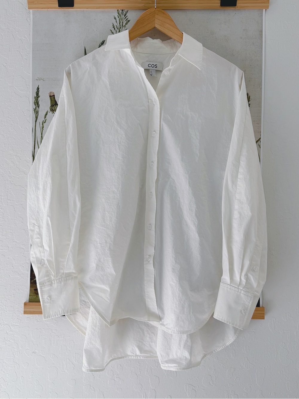 COS Oversized White Cotton Button-Down Shirt